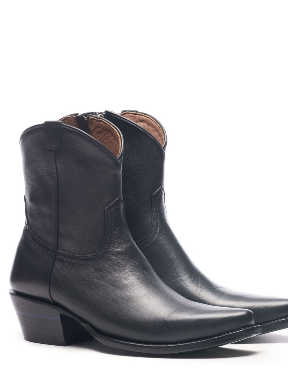Alvies The Trinity Cowboy Boots Ankle Zip-Up Black Womens Size 9.5